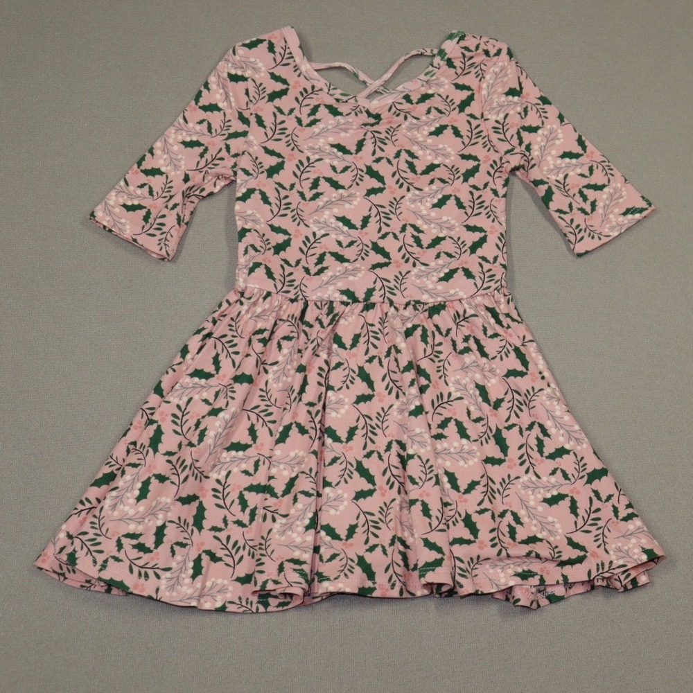 Dot Dot Smile Little Girls Ballerina Style Dress - Pink Wintergreen - Size 2T